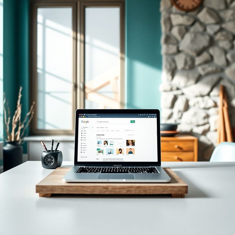 Minimalistična pisarna z laptopom, ki prikazuje Google Search Console